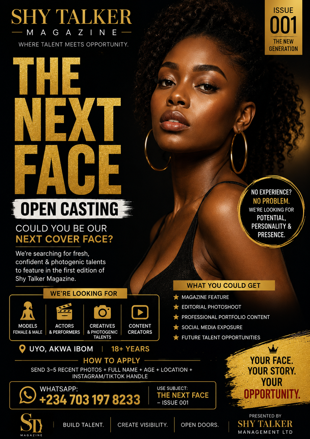 The Next Face model casting announcement by Shy Talker Magazine in Uyo Akwa Ibom